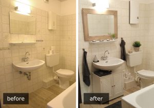 Bathroom before and after