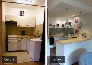 Kitchen before and after