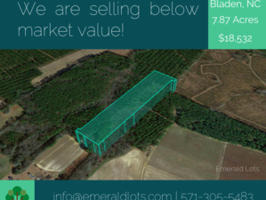 Close To Parks, Cities, & Beaches 7.8AC Lot In Bladen, NC