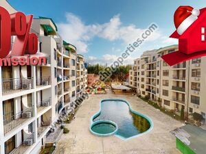 Pool view 2BR/1.5BA flat for sale Avalon Sunny beach Bulgari