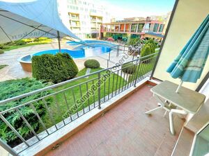 Pool view big studio flat for sale Pollo Resort Sunny beach 