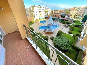 Pool view 2BR flat for sale Pollo Resort Sunny beach Bulgari