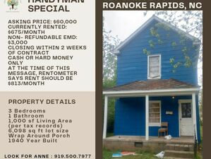Roanoke Rapids NC House for Sale