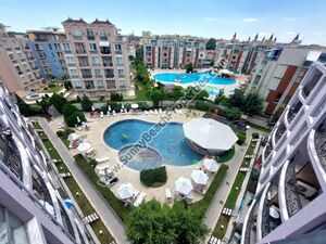 Pool view luxury 1BR flat for sale Rainbow 3 Sunny beach BG