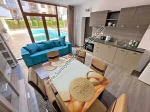 Pool view furnished 2-BR flat for sale Eden Sunny beach BG