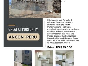 GREAT OPORTUNIDAD EN PERU 1 APARTAMENTO 25,000 DOLARES