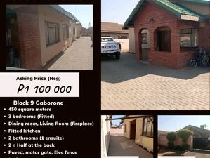 3 BEDS FOR SALE IN GABORONE BLOCK 9