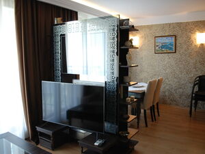 Luxury apartment with two bedrooms and two bathrooms.