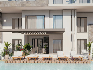 83m² One Bedroom Apartment with Private Garden & Pool View L