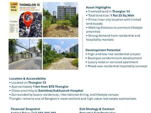 Prime Freehold Development Land in Thonglor (Bangkok)