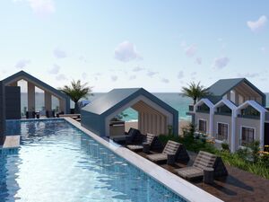 Studio 45Sqm with private terrace directly on the pool