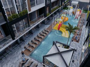 Pool-view studio, 30% down, 2026 delivery