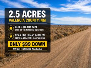Investors! Buy Your 2.5 Off-Grid Buildable Acre For $99 Down