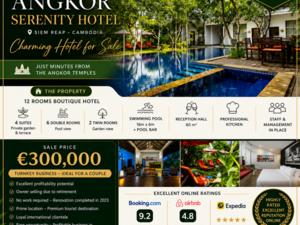  BOUTIQUE HOTEL FOR SALE 📍 Siem Reap City Center – Cambodia