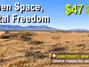 Low $47/Down for 0.56 Acres Luna Gem. Camp & Build. BUY NOW