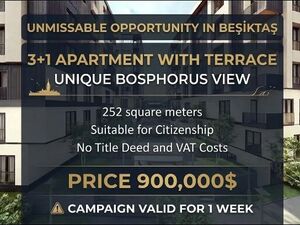 Last chance for a sea view apartment in Beşiktaş!