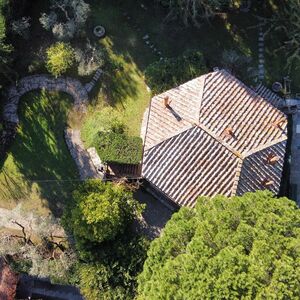 luxury villa park and pool inside town in Cetona Tuscany