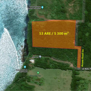 SULUBAN BEACH, 53 ARE Freehold Land in Uluwatu on Clifftop