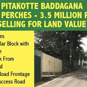 Pitakotte -Baddagana- 20 Perches - 3.5 Million LKR P.P