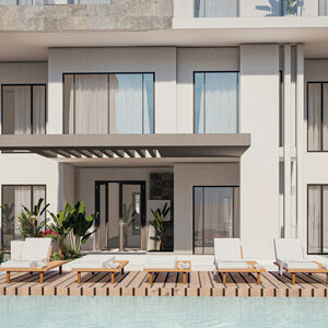 83m² One Bedroom Apartment with Private Garden & Pool View L