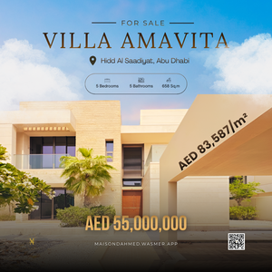 5-Bedrooms Villa Amavita for sale in Saadiyat Island