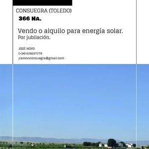 Vendo o  alquilo para energ&iacute;a solar, 366Ha. en Toledo