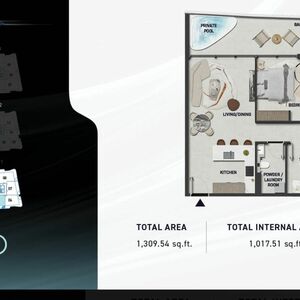 2 Bedroom Apartment with private pool at the balcony