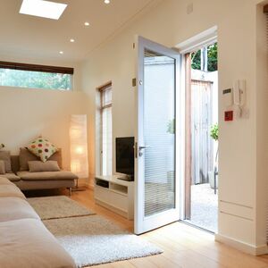 single couch bed, 1 bath & 2 half bath house with garden