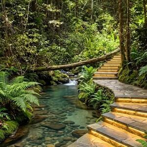 Property with a trail, swimming pool, and preservation area.