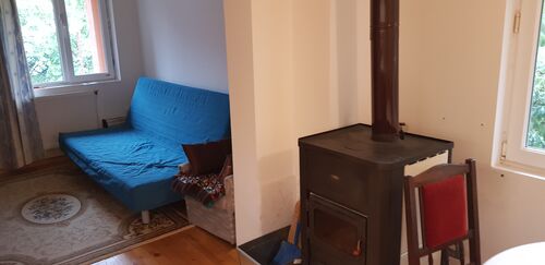 Living room, boiler stove