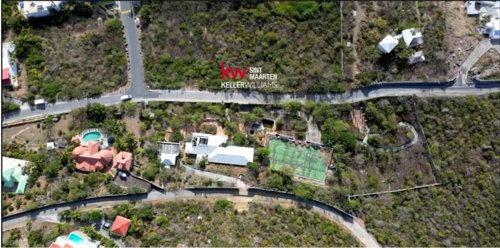 High air shot of villa