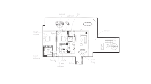 2bhk floor plan apartment