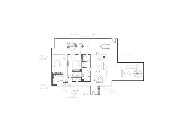 2bhk floor plan apartment